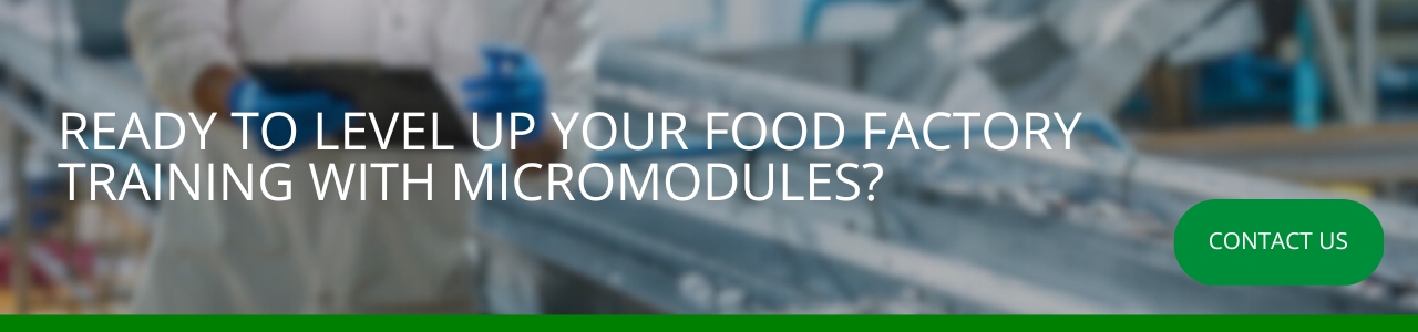Cta banner reading 'Ready to level up your food factory training with micromodules?'